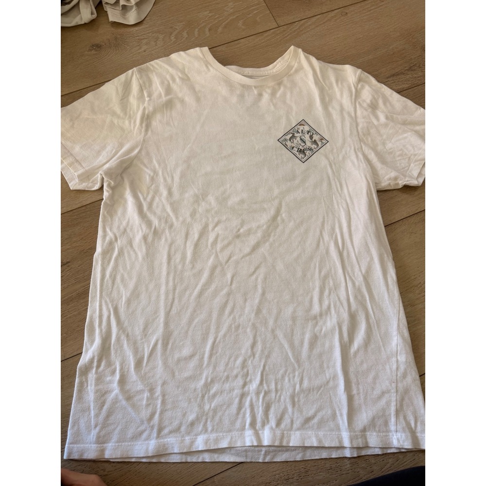 Salty Crew Mens White Graphic T-Shirt Medium Sink or Swim Marlin Fish Logo Tee